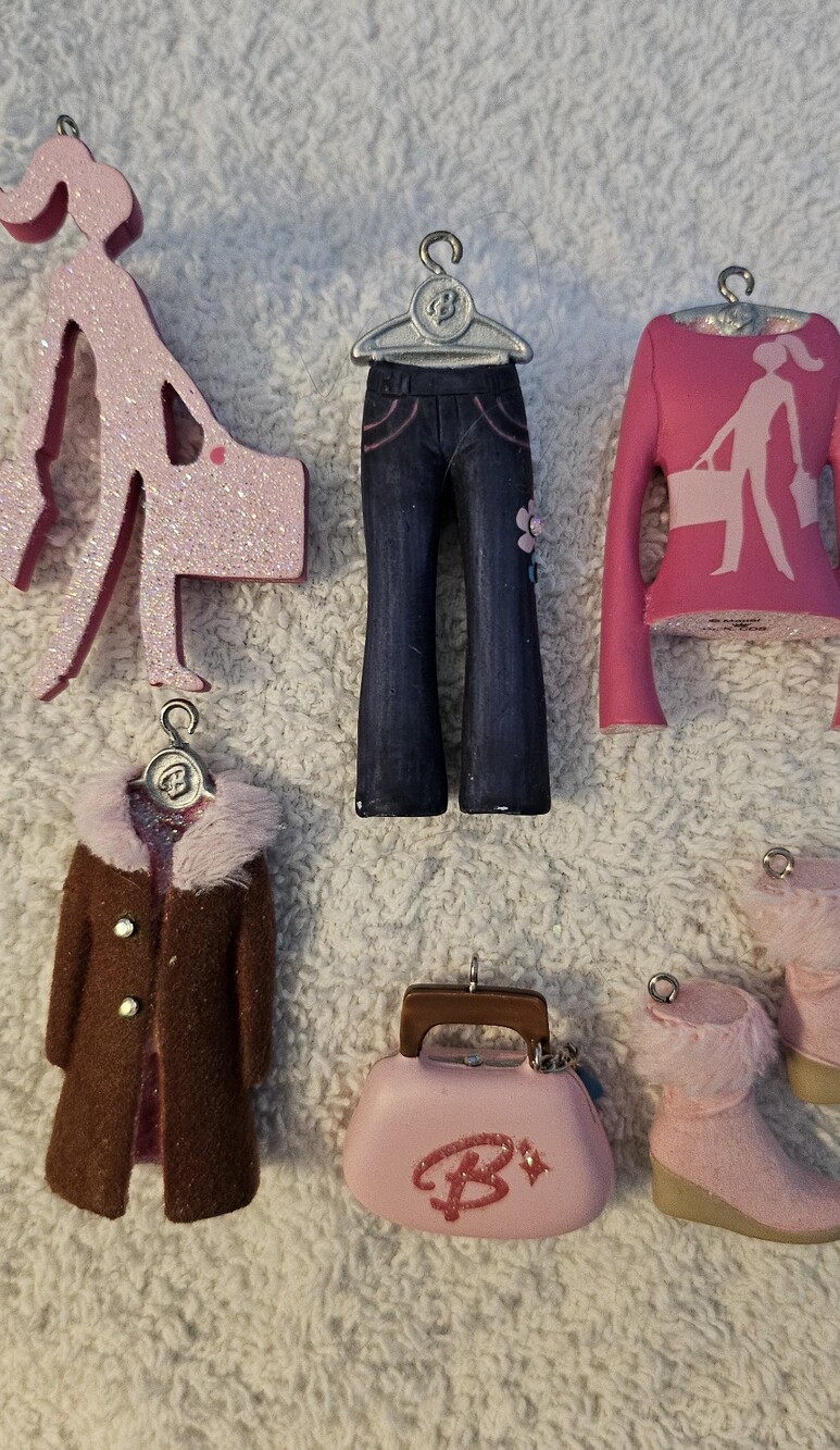 2006 Hallmark Ornament Barbie Fashion Minis Set of 6 Fashion Miniatures